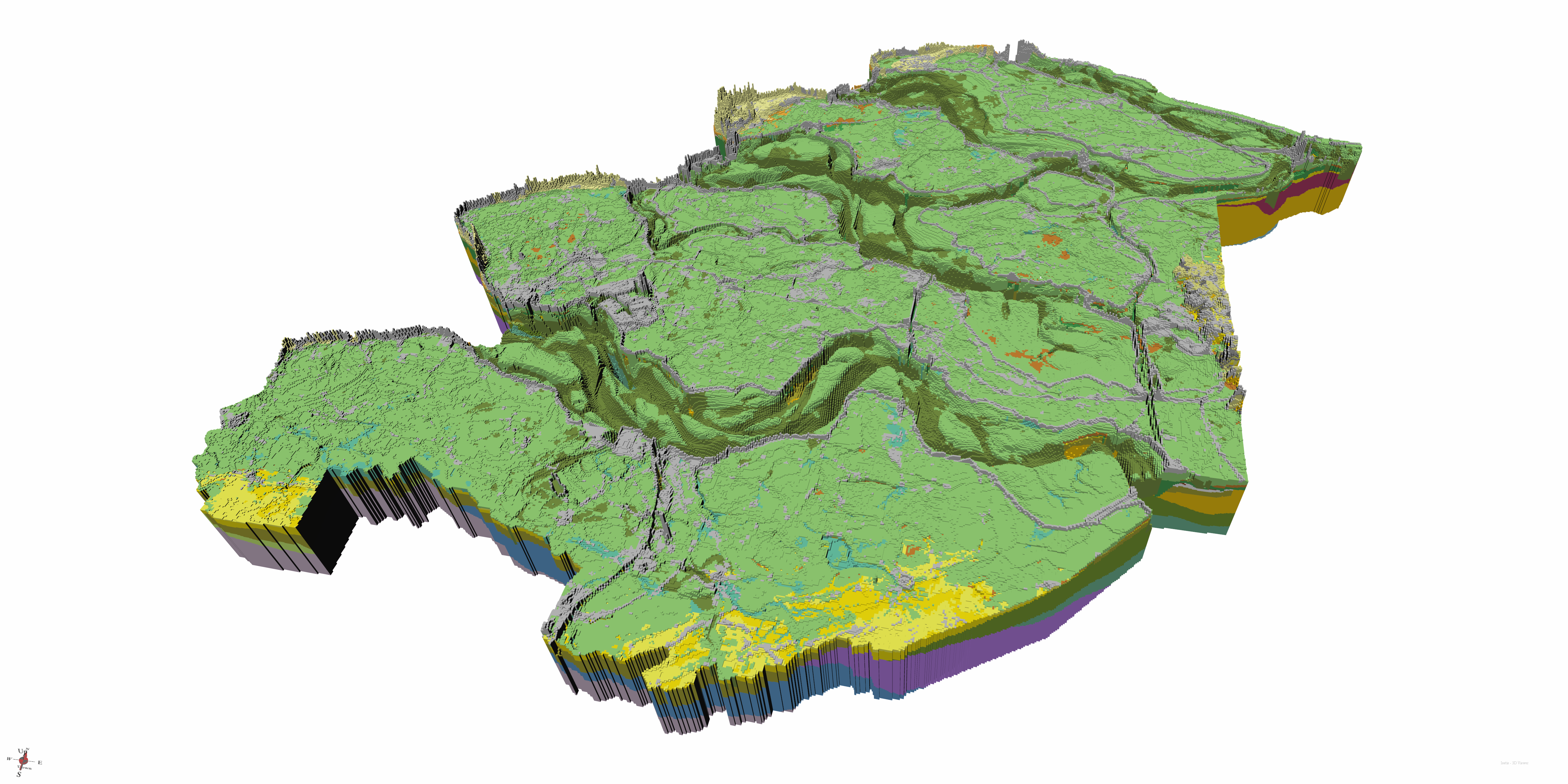 3D aanzicht van Zeeland en Goeree-Overflakkee