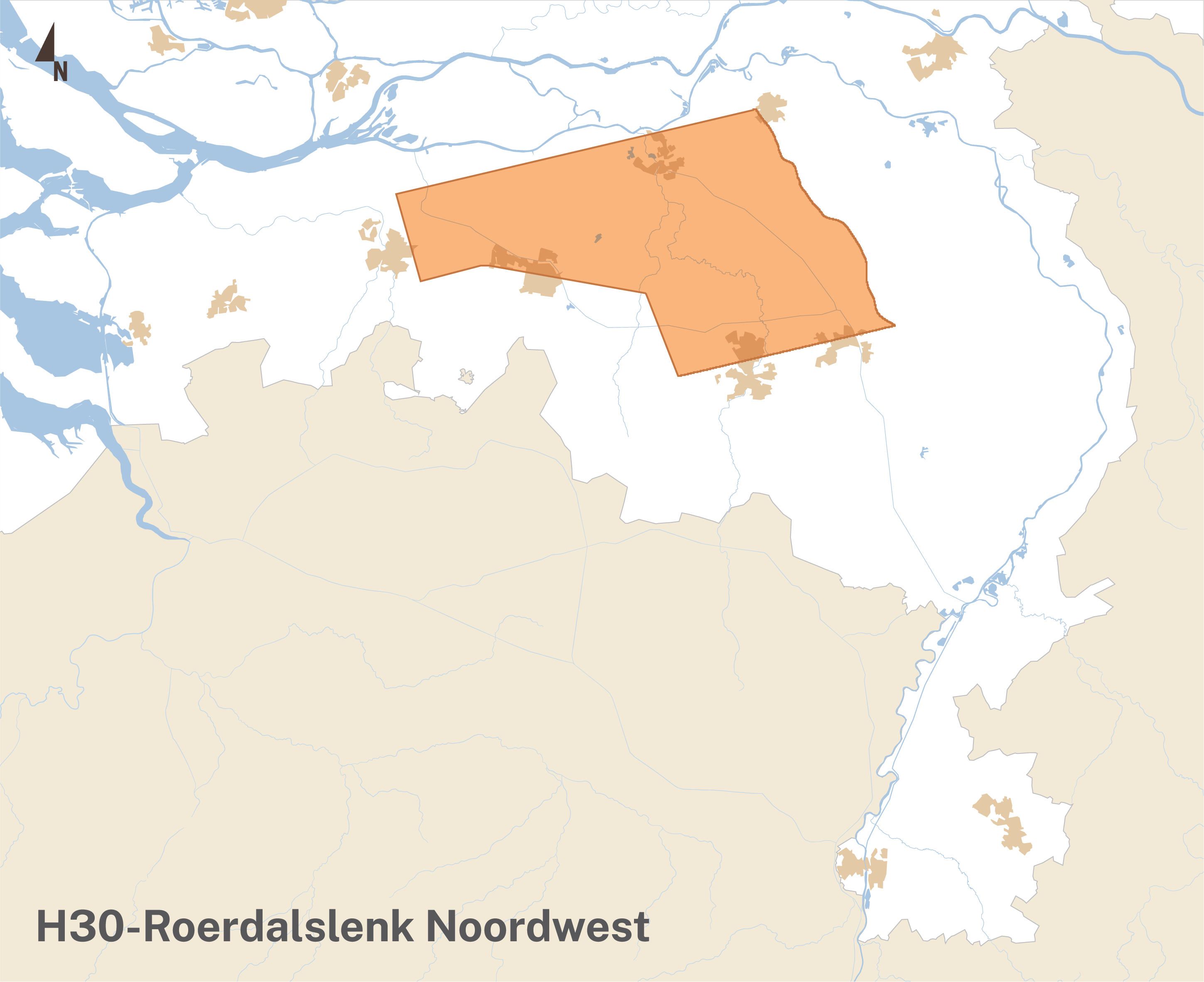 Figuur project H3O-Roerdalslenk Noordwest modelgebied